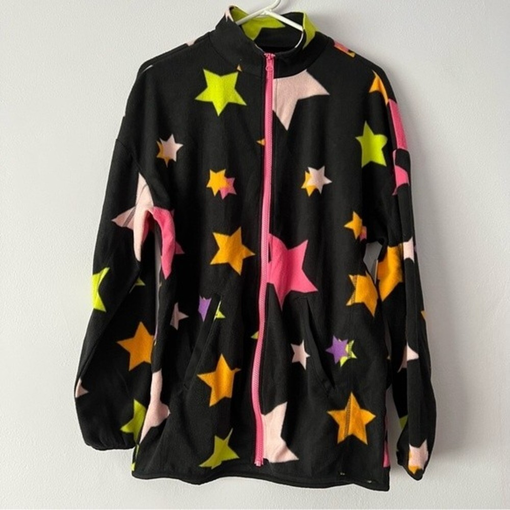 NWT Nordstrom BP Be Proud Gender Inclusive Fleece Zip Jacket In Colorful Stars